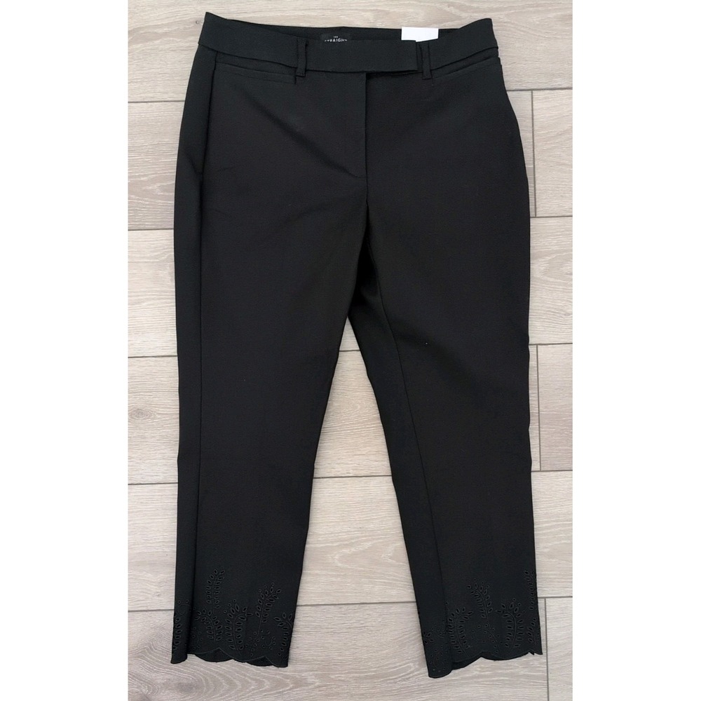 NWT WHITE HOUSE BLACK MARKET Straight Crop Dress Pants Size 8 R Scalloped Hem‎